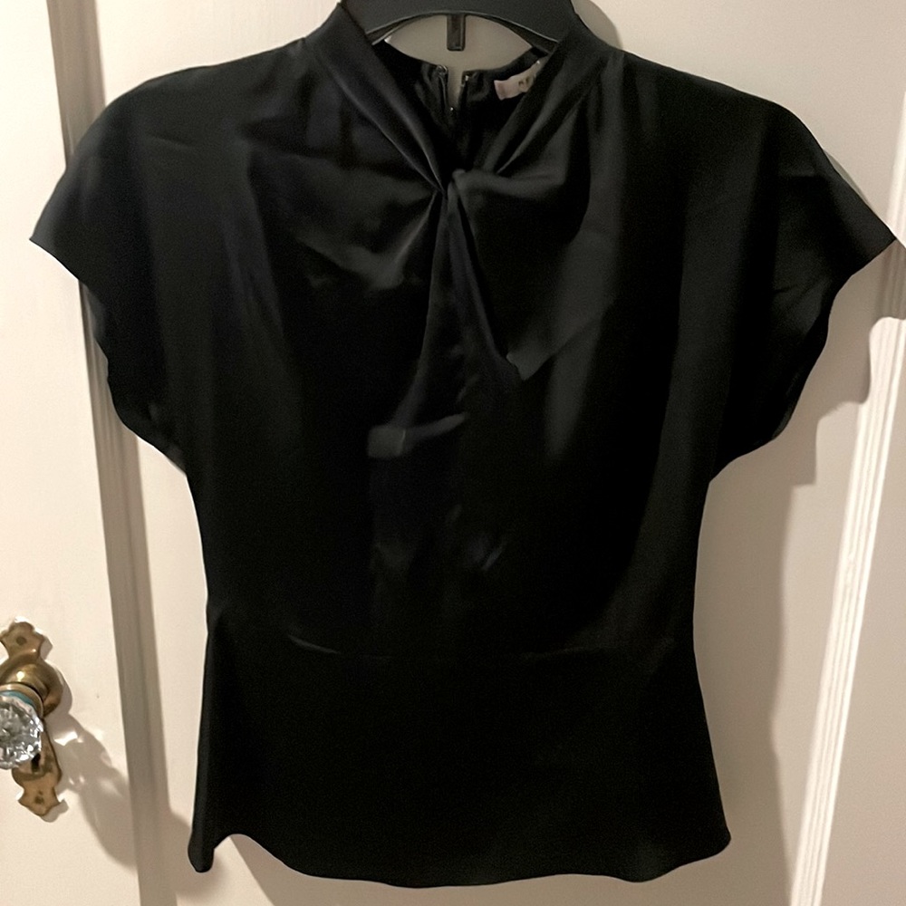 Reiss black satin like top.